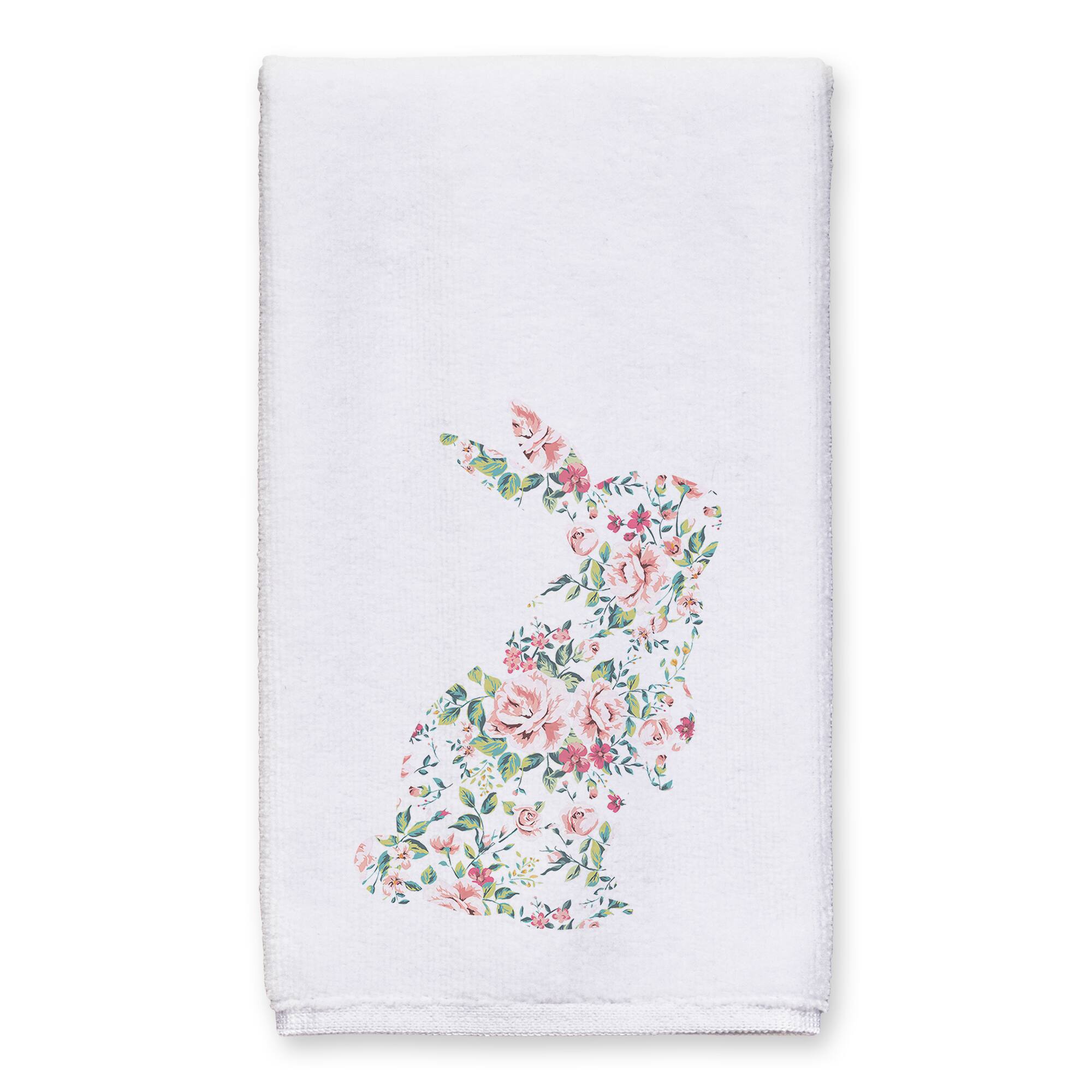 Floral Rabbit Tea Towel - Set of 2